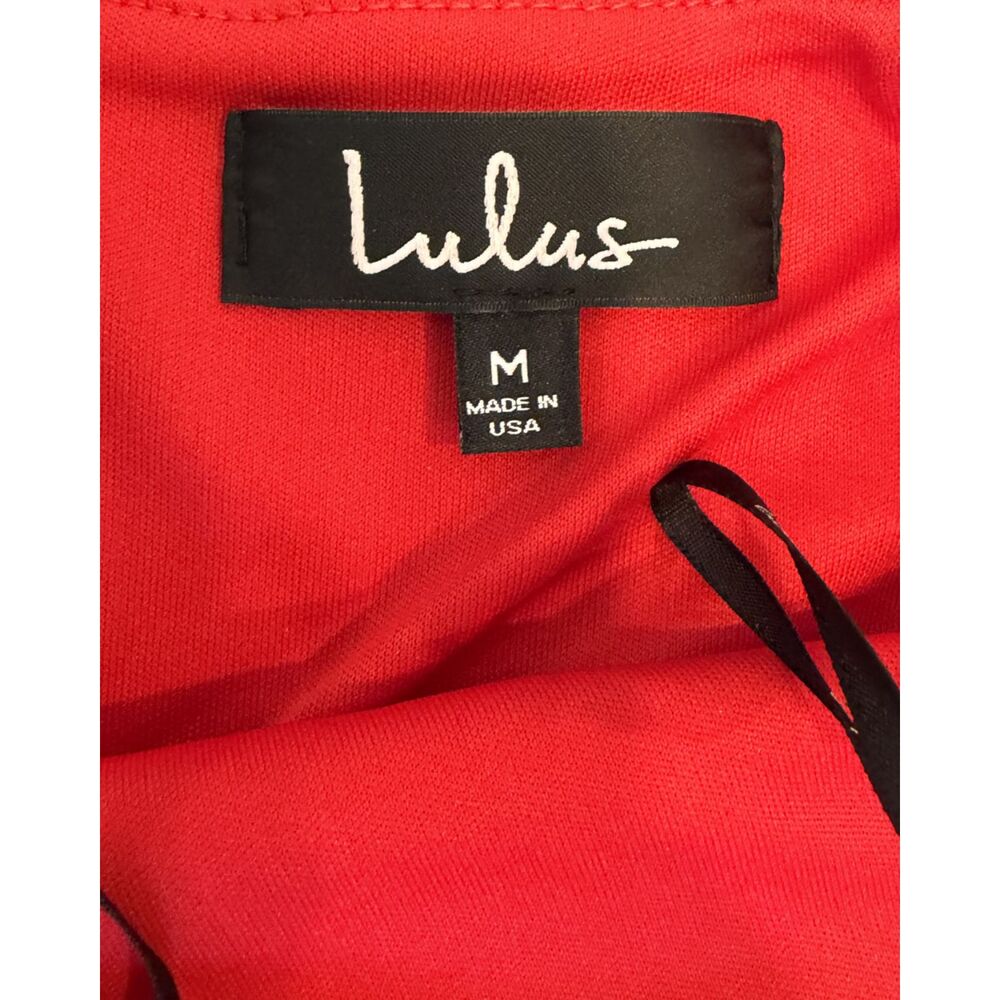 NWT Lulus Red Anika Strapless Ruffle Wrap Cocktail Dress Side Slit Sz M Bodycon - Picture 4 of 5